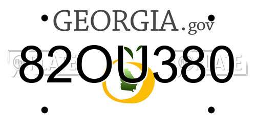 82OU380 Georgia License Plate