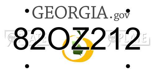82OZ212 Georgia License Plate