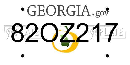 82OZ217 Georgia License Plate