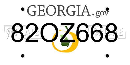 82OZ668 Georgia License Plate