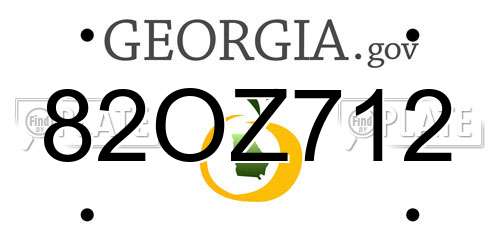 82OZ712 Georgia License Plate