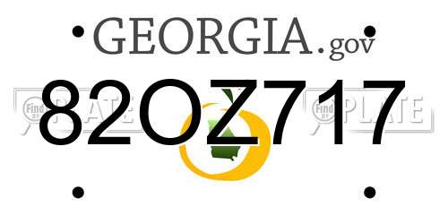 82OZ717 Georgia License Plate