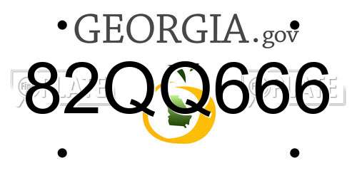 82QQ666 Georgia License Plate