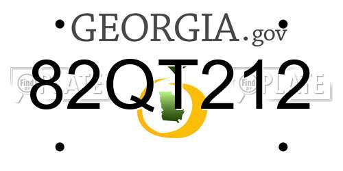 82QT212 Georgia License Plate
