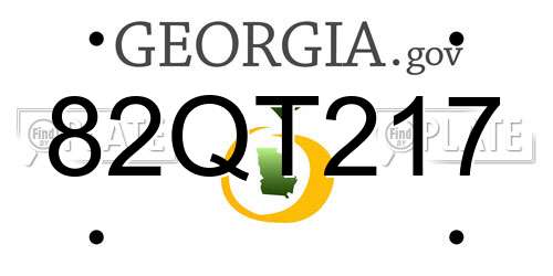 82QT217 Georgia License Plate