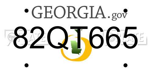 82QT665 Georgia License Plate