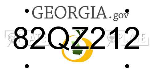 82QZ212 Georgia License Plate