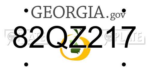 82QZ217 Georgia License Plate