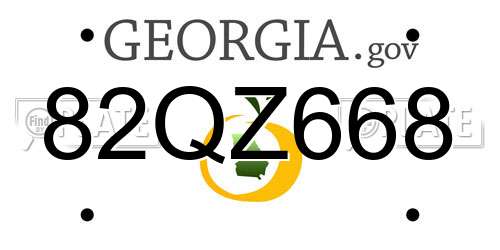 82QZ668 Georgia License Plate