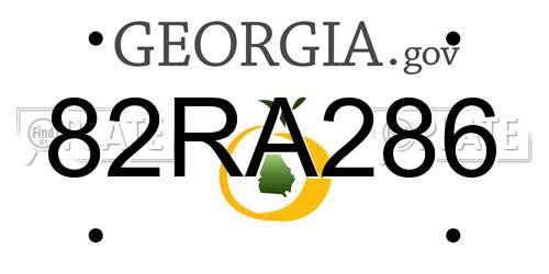 82RA286 Georgia License Plate
