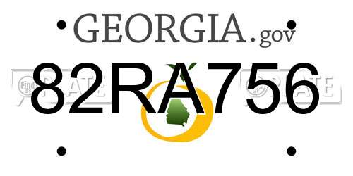 82RA756 Georgia License Plate
