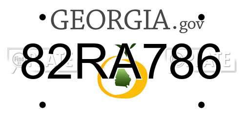 82RA786 Georgia License Plate