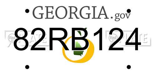 82RB124 Georgia License Plate