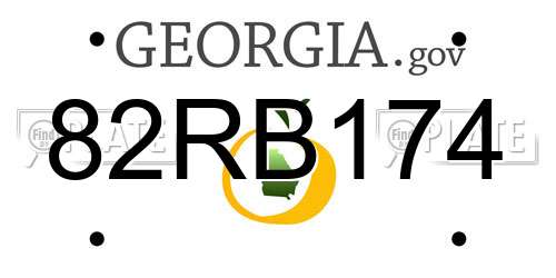82RB174 Georgia License Plate