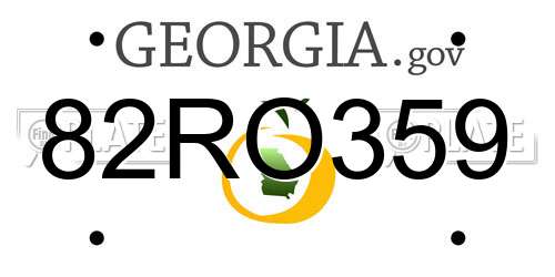 82RO359 Georgia License Plate