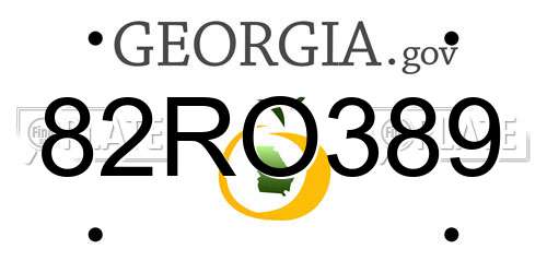82RO389 Georgia License Plate