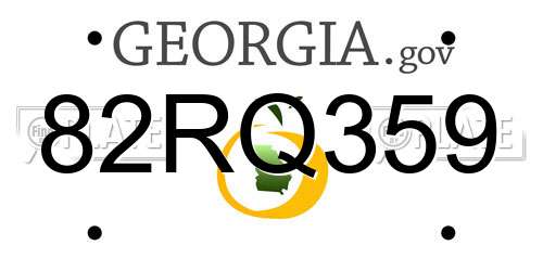 82RQ359 Georgia License Plate
