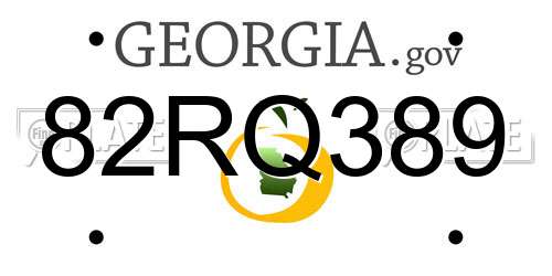 82RQ389 Georgia License Plate