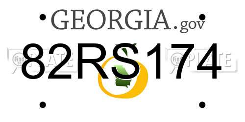 82RS174 Georgia License Plate