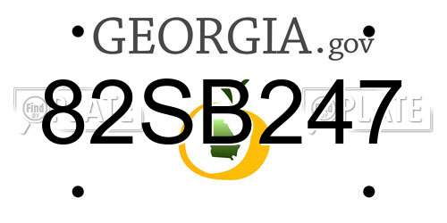 82SB247 Georgia License Plate