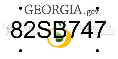 82SB747 Georgia License Plate