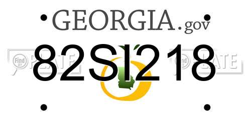 82SI218 Georgia License Plate