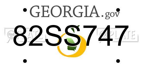 82SS747 Georgia License Plate