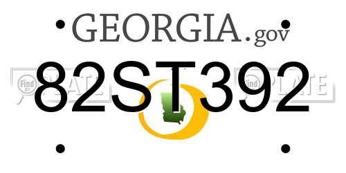82ST392 Georgia License Plate