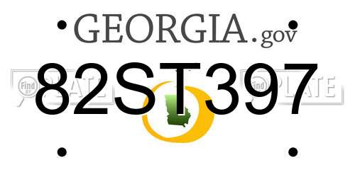 82ST397 Georgia License Plate