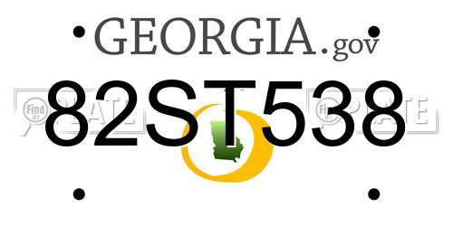 82ST538 Georgia License Plate