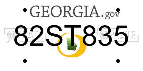 82ST835 Georgia License Plate