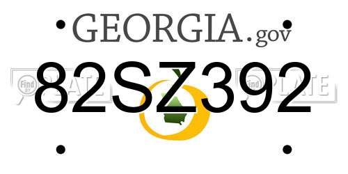 82SZ392 Georgia License Plate
