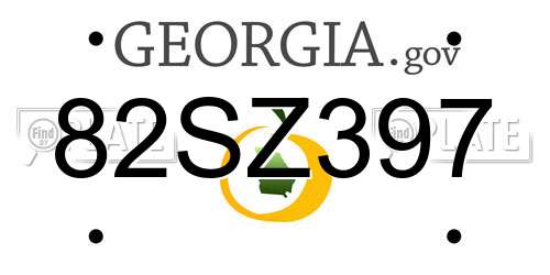 82SZ397 Georgia License Plate