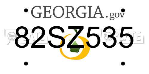 82SZ535 Georgia License Plate