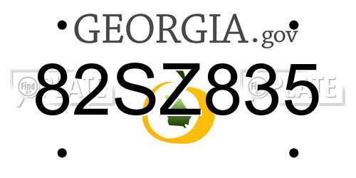 82SZ835 Georgia License Plate