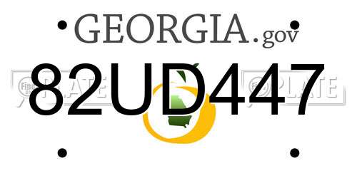 82UD447 Georgia License Plate