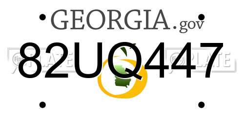 82UQ447 Georgia License Plate