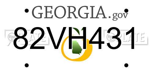 82VH431 Georgia License Plate