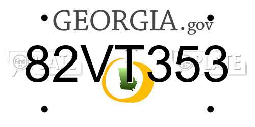 82VT353 Georgia License Plate