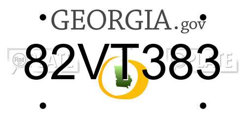 82VT383 Georgia License Plate