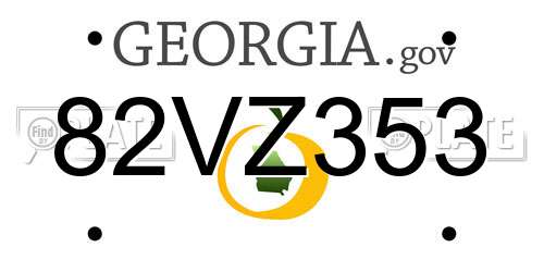 82VZ353 Georgia License Plate