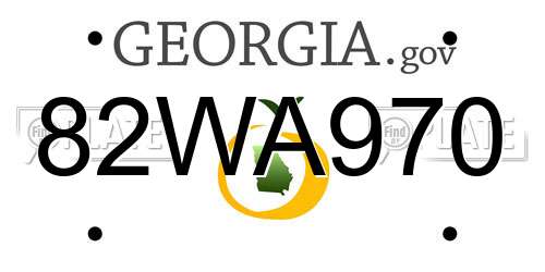 82WA970 Georgia License Plate