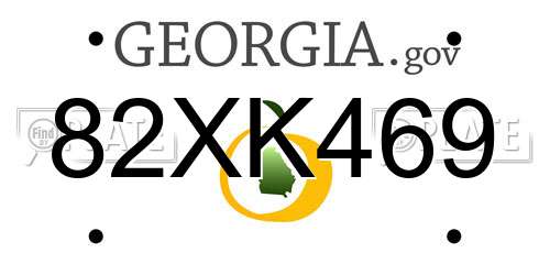 82XK469 Georgia License Plate