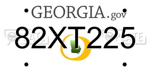 82XT225 Georgia License Plate