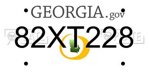 82XT228 Georgia License Plate
