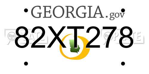 82XT278 Georgia License Plate