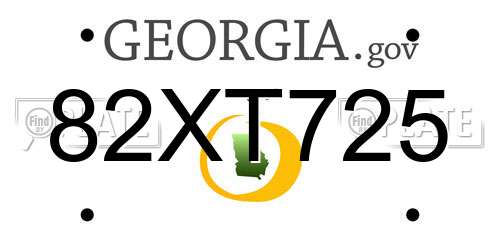82XT725 Georgia License Plate