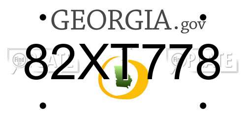 82XT778 Georgia License Plate