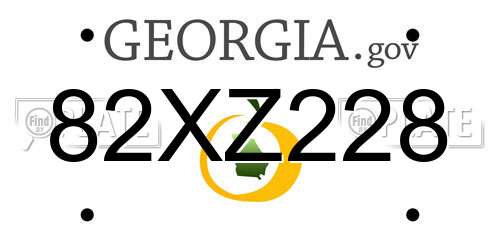 82XZ228 Georgia License Plate