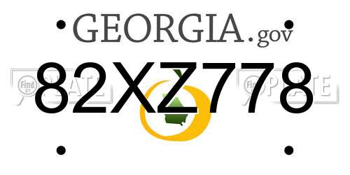 82XZ778 Georgia License Plate